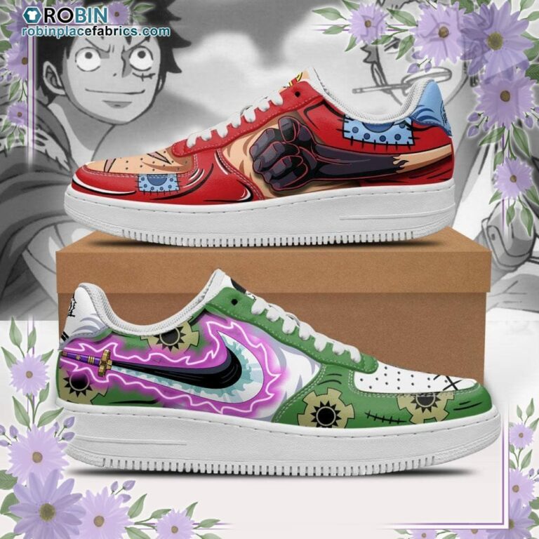 Luffy and Zoro Air Sneakers Custom Wano Arc Haki One Piece Shoes