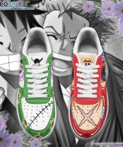 Luffy and Zoro Air Sneakers Custom Wano Arc Haki One Piece Shoes