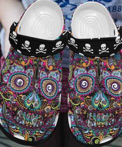 mexican sugar face funny skull art crocs classic clog qp9red