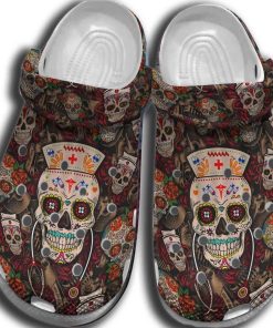 Mexican Sugar Skull Nurse Crocs – Classic Clog
