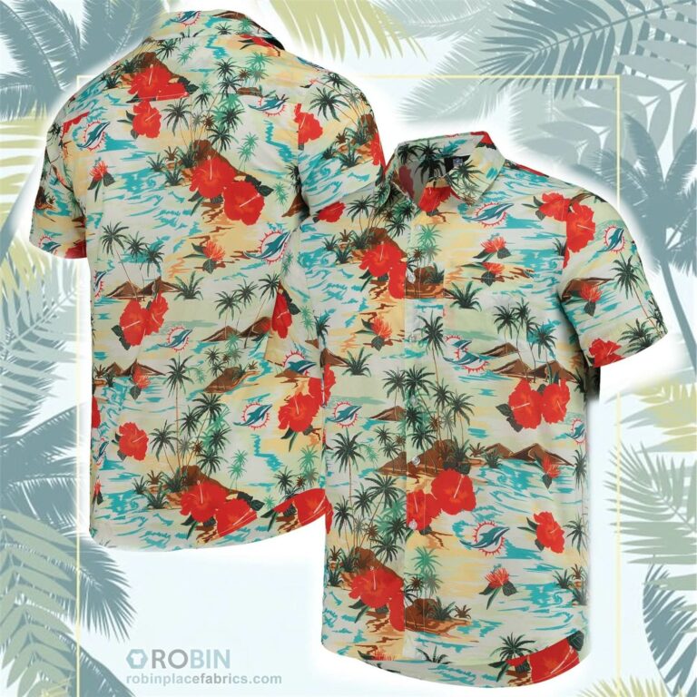Miami Dolphins Paradise Floral Button-Up Shirt