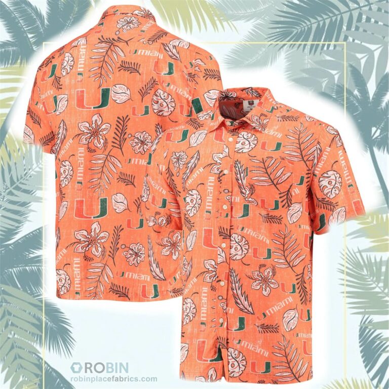 Miami Hurricanes Vintage Floral Button-Up Shirt