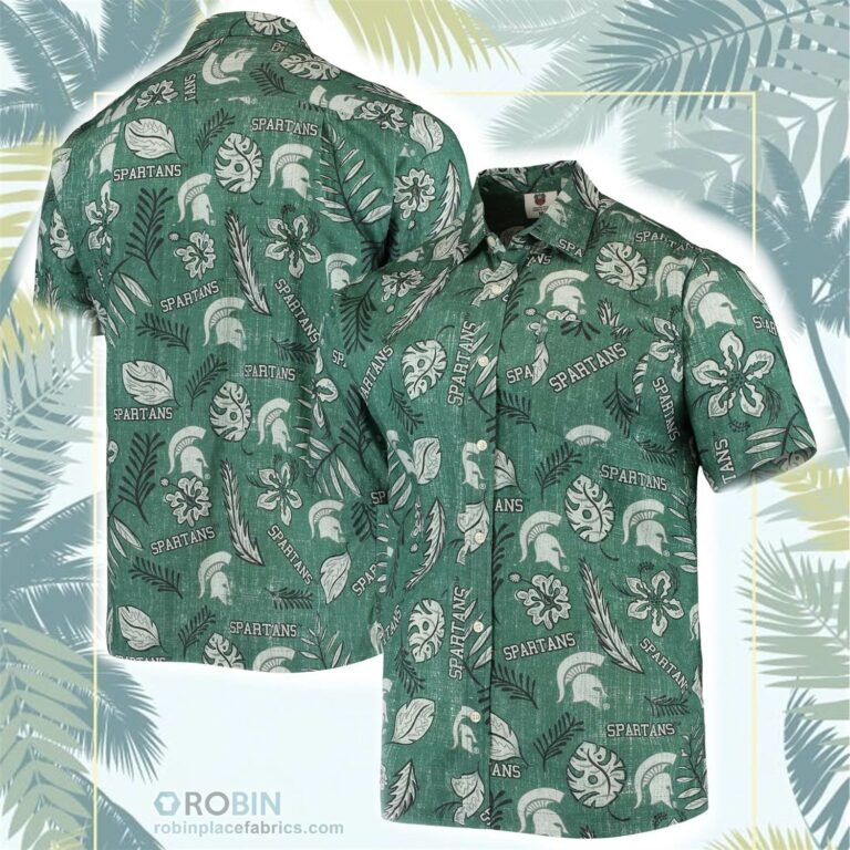 Michigan State Spartans Vintage Floral Button-Up Shirt