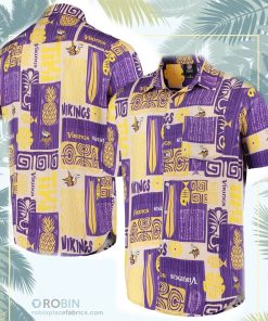 Minnesota Vikings Tiki Floral Button-Up Woven Shirt Minnesota Vikings Tiki Floral Button-Up Woven Shirt