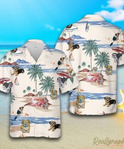 Morkie Summer Beach Hawaiian Shirt, Short Sleeve Button Up Shirt Morkie Summer Beach Hawaiian Shirt, Short Sleeve Button Up Shirt