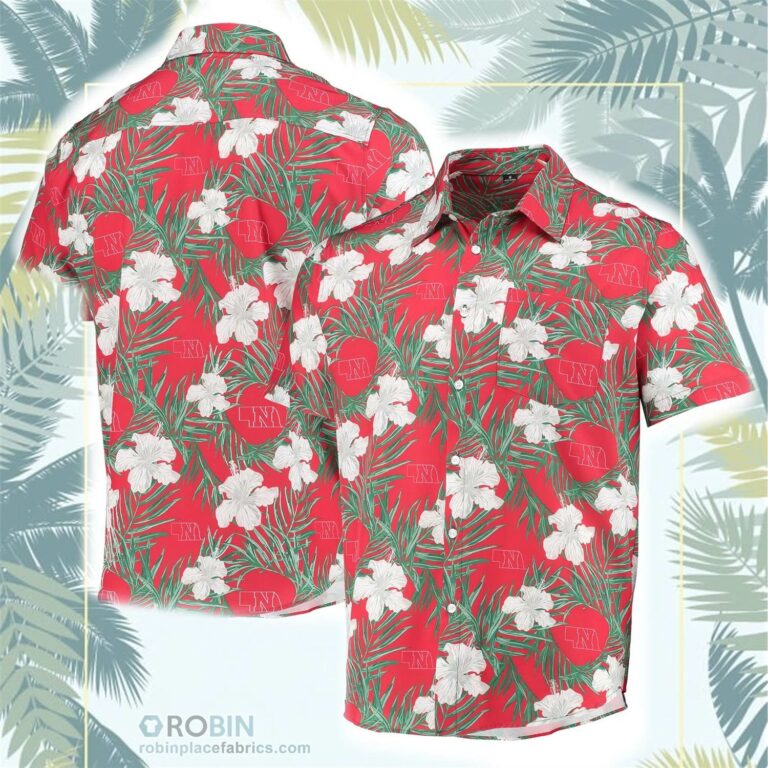 Nebraska Huskers Floral Button-Up Shirt