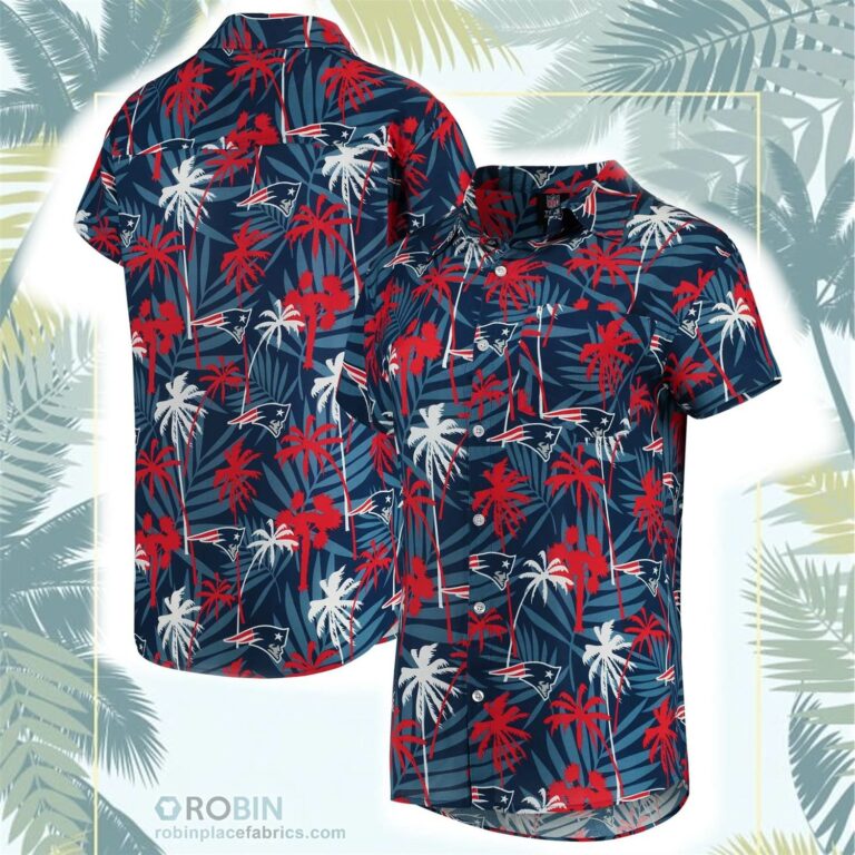 New England Patriots Floral Harmonic Button-Up Shirt