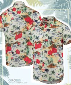 New England Patriots Paradise Floral Button-Up Shirt New England Patriots Paradise Floral Button-Up Shirt