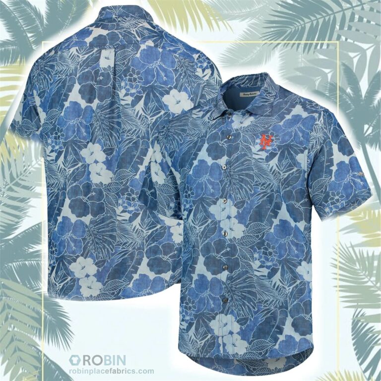 New York Mets Tommy Bahama Coconut Point Playa Floral Button-Up Shirt