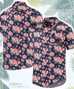 New York Yankees Floral Linen Button-Up Shirt New York Yankees Floral Linen Button-Up Shirt