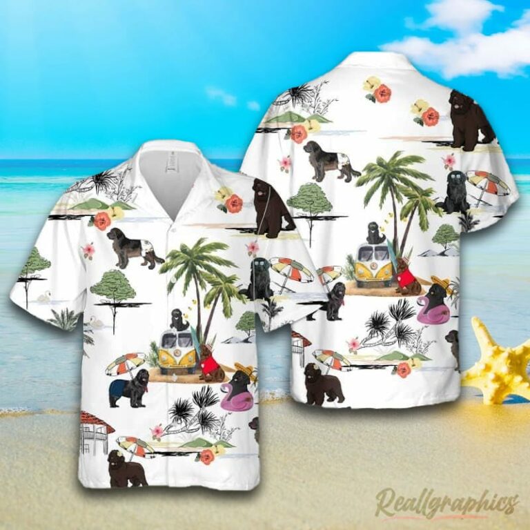Newfoundland Beach Hawaiian Shirt, Short Sleeve Button Up Shirt