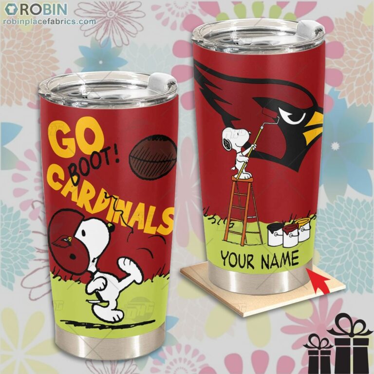 Personalize NFL Arizona Cardinals Tumbler Snoopy Tumbler