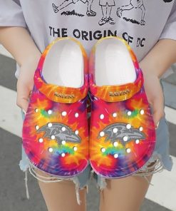 Nfl Baltimore Ravens Tie Dye Printed Crocs – Classic Clog