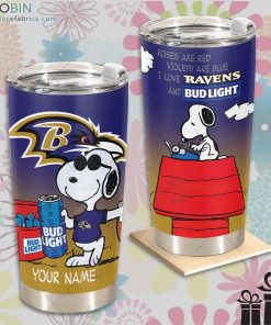 nfl baltimore ravens tumbler snoopy bud light beer lover tumbler 267 nOIDx