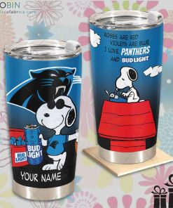 nfl carolina panthers tumbler snoopy bud light beer lover tumbler 271 ZKoXJ