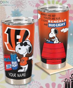 nfl cincinnati bengals tumbler snoopy bud light beer lover tumbler 275 0JGrS