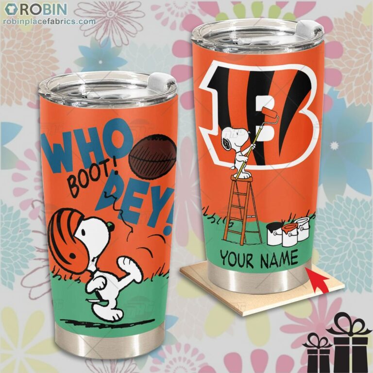 Personalize NFL Cincinnati Bengals Tumbler Snoopy Tumbler