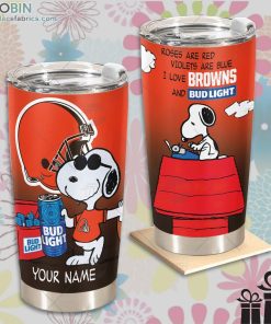 nfl cleveland browns tumbler snoopy bud light beer lover tumbler 277 WCNCL