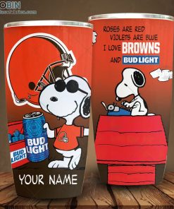 nfl cleveland browns tumbler snoopy bud light beer lover tumbler 278 oUsxQ