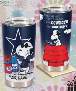 nfl dallas cowboys tumbler snoopy bud light beer lover tumbler 279 Qn05c