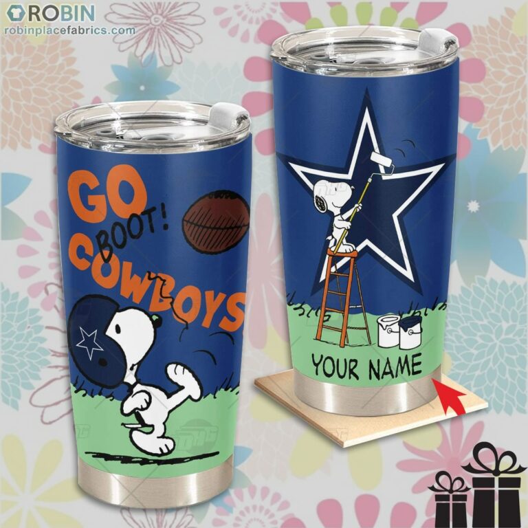Personalize NFL Dallas Cowboys Tumbler Snoopy Tumbler