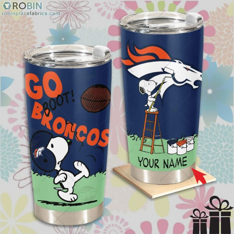 Personalize NFL Denver Broncos Tumbler Snoopy Tumbler