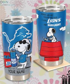 nfl detroit lions tumbler snoopy bud light beer lover tumbler 283 CRaNo