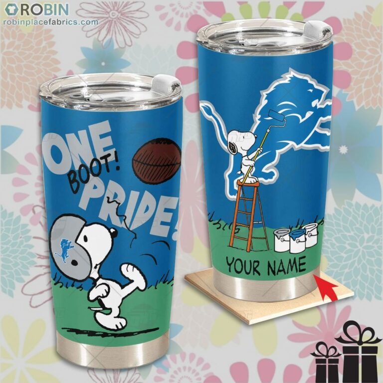 Personalize NFL Detroit Lions Tumbler Snoopy Tumbler