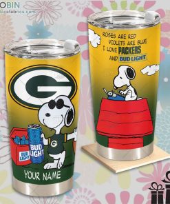 nfl green bay packers tumbler snoopy bud light beer lover tumbler 285 eyQQr