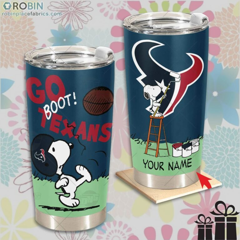Personalize NFL Houston Texans Tumbler Snoopy Tumbler