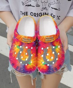 Nfl Indianapolis Colts Tie Dye Printed Unisex Crocs