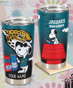 nfl jacksonville jaguars tumbler snoopy bud light beer lover tumbler 291 2mT8x