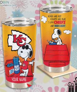 nfl kansas city chiefs tumbler snoopy bud light beer lover tumbler 293 8ec19