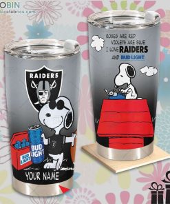 nfl las vegas raiders tumbler snoopy bud light beer lover tumbler 295 bLowL