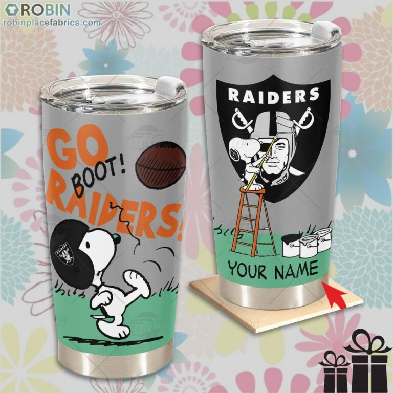 Personalize NFL Las Vegas Raiders Tumbler Snoopy Tumbler
