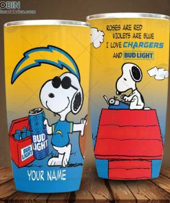 Personalized NFL Los Angeles Chargers Tumbler Snoopy BUD LIGHT Beer Lover Tumbler Personalized NFL Los Angeles Chargers Tumbler Snoopy BUD LIGHT Beer Lover Tumbler