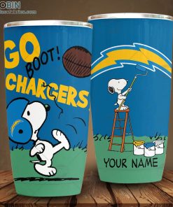 Personalize NFL Los Angeles Chargers Tumbler Snoopy Tumbler