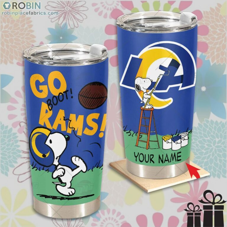 Personalize NFL Los Angeles Rams Tumbler Snoopy Tumbler