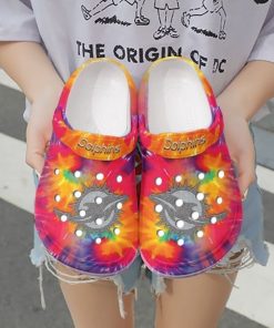 Nfl Miami Dolphins Tie Dye Printed  Gift For Fan Crocs – Classic Clog