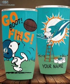 Personalize NFL Miami Dolphins Tumbler Snoopy Tumbler