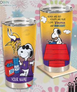 nfl minnesota vikings tumbler snoopy bud light beer lover tumbler 303 2VhOc