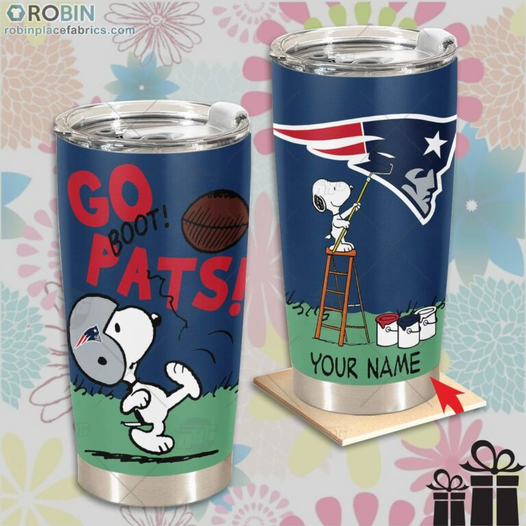 Personalize NFL New England Patriots Tumbler Snoopy Tumbler