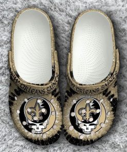 Nfl New Orleans Saints Grateful Dead Classic  Unisex Crocs Nfl New Orleans Saints Grateful Dead Classic  Unisex Crocs