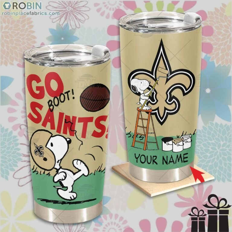 Personalize NFL New Orleans Saints Tumbler Snoopy Tumbler
