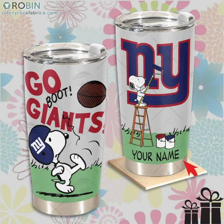 Personalize NFL New York Giants Tumbler Snoopy Tumbler