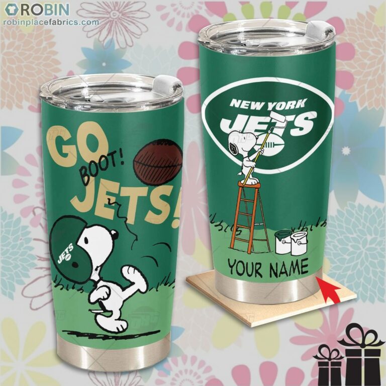 Personalize NFL New York Jets Tumbler Snoopy Tumbler