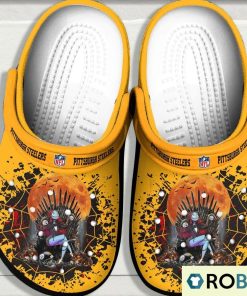 NFL Pittsburgh Steelers Spiderweb Halloween Yellow Classic Clogs