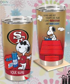 nfl san francisco 49ers tumbler snoopy bud light beer lover tumbler 317 1LtI2