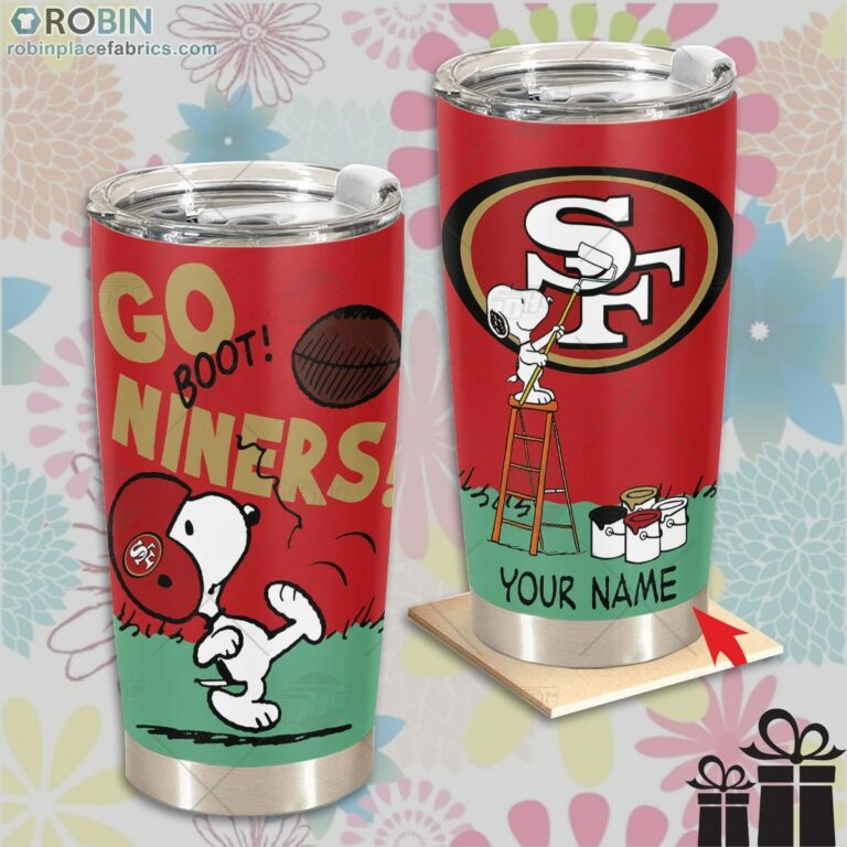 Personalize NFL San Francisco 49ers Tumbler Snoopy Tumbler