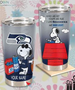 nfl seattle seahawks tumbler snoopy bud light beer lover tumbler 319 TZ98n